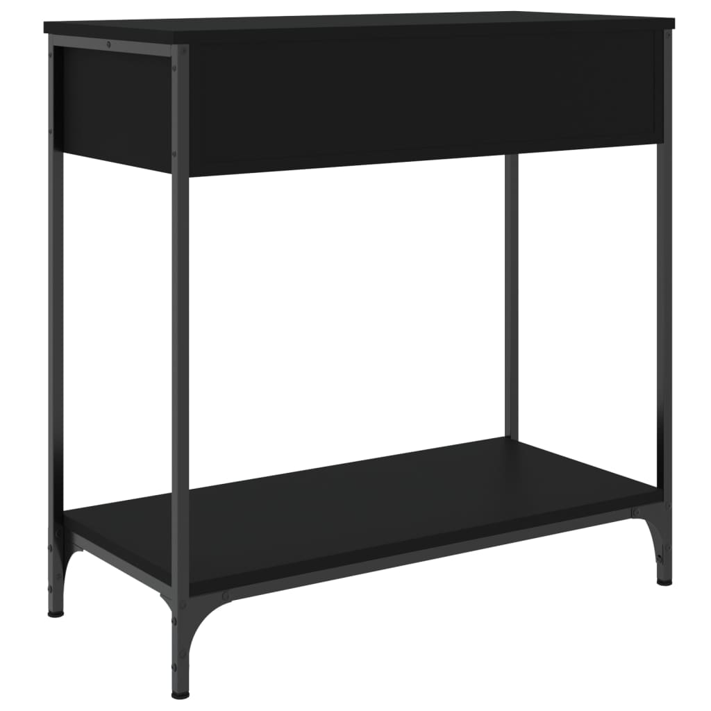 Mesa consola madera de ingeniería negro 75x34,5x75 cm - Imagen 8