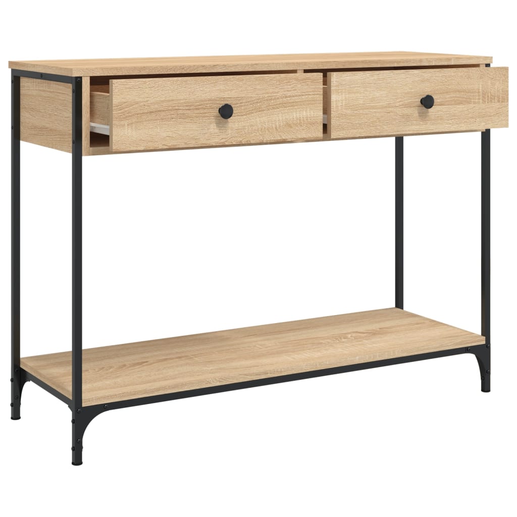 Mesa consola madera de ingeniería roble Sonoma 100x34,5x75 cm - Imagen 5