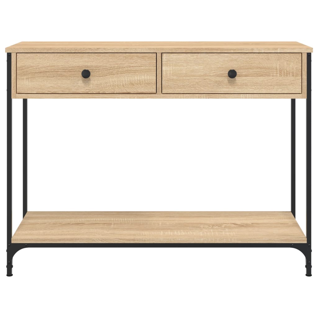 Mesa consola madera de ingeniería roble Sonoma 100x34,5x75 cm - Imagen 6