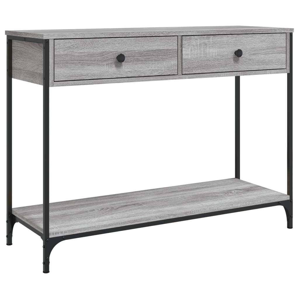 Mesa consola madera de ingeniería gris Sonoma 100x34,5x75 cm - Imagen 2
