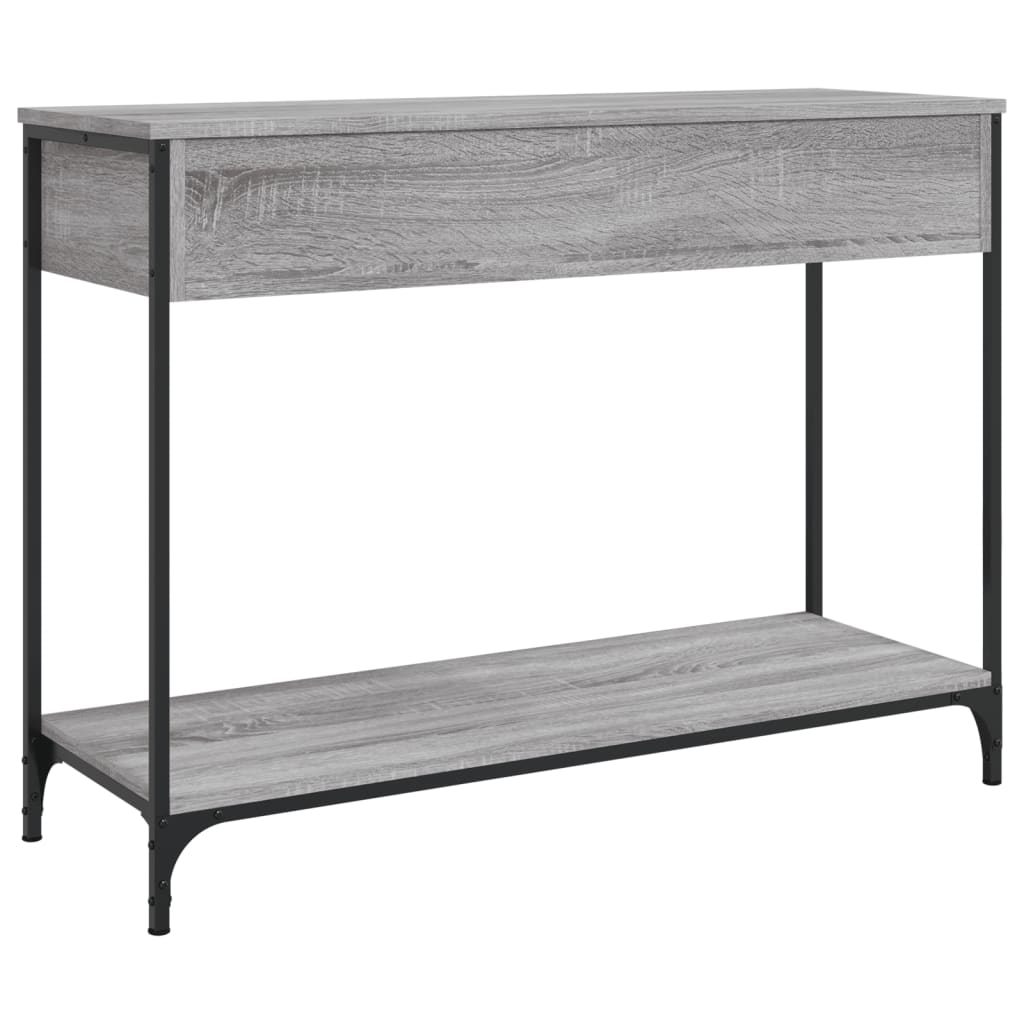 Mesa consola madera de ingeniería gris Sonoma 100x34,5x75 cm - Imagen 8