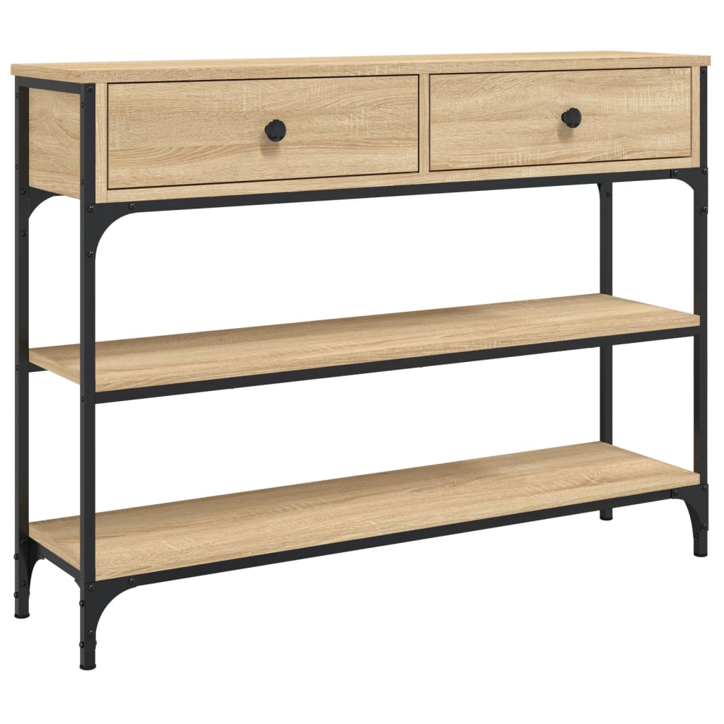 Mesa consola madera de ingeniería roble Sonoma 100x25x75 cm - Imagen 2