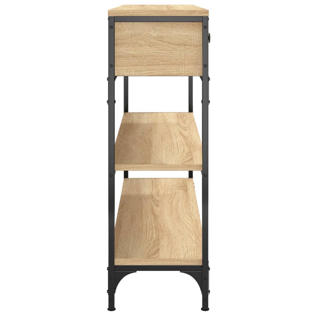 Mesa consola madera de ingeniería roble Sonoma 100x25x75 cm - Imagen 7