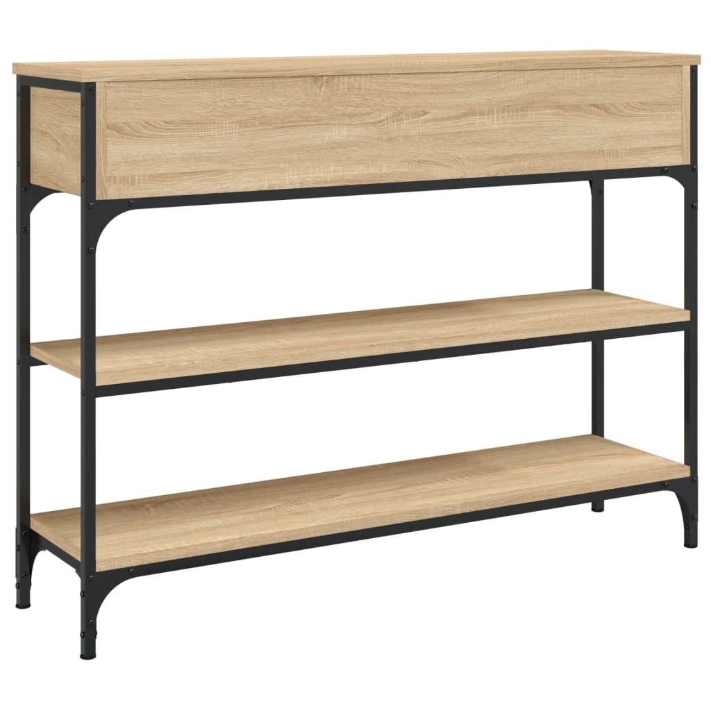 Mesa consola madera de ingeniería roble Sonoma 100x25x75 cm - Imagen 8