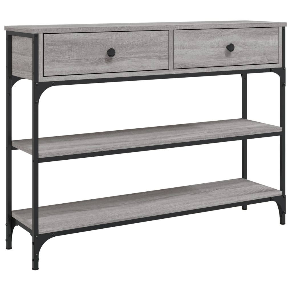 Mesa consola madera de ingeniería gris Sonoma 100x25x75 cm - Imagen 2