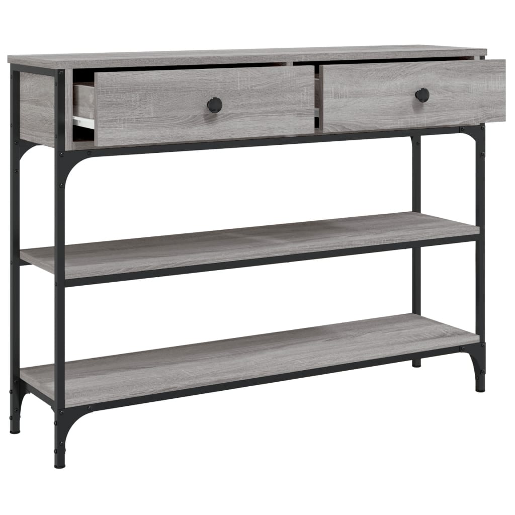 Mesa consola madera de ingeniería gris Sonoma 100x25x75 cm - Imagen 5