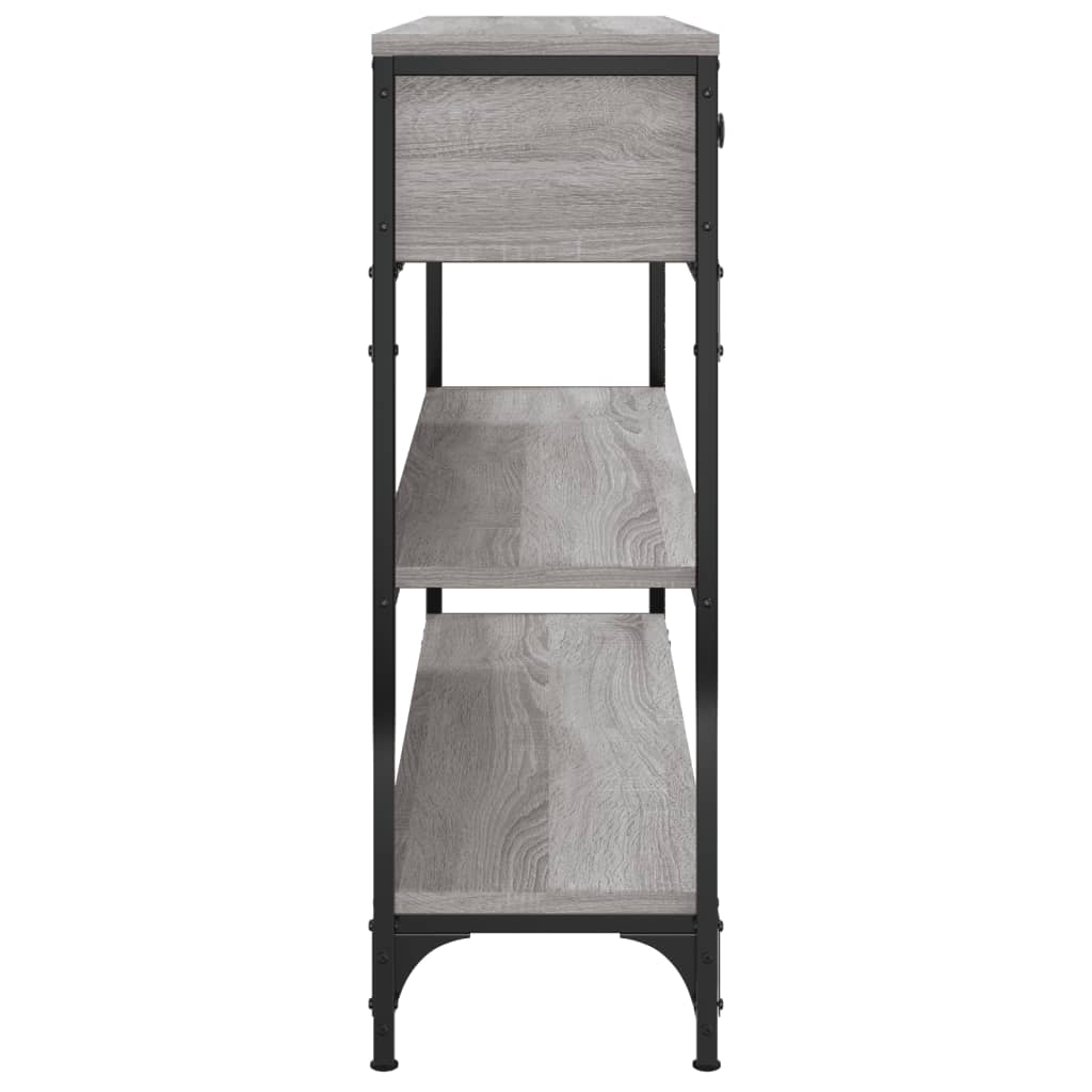 Mesa consola madera de ingeniería gris Sonoma 100x25x75 cm - Imagen 7