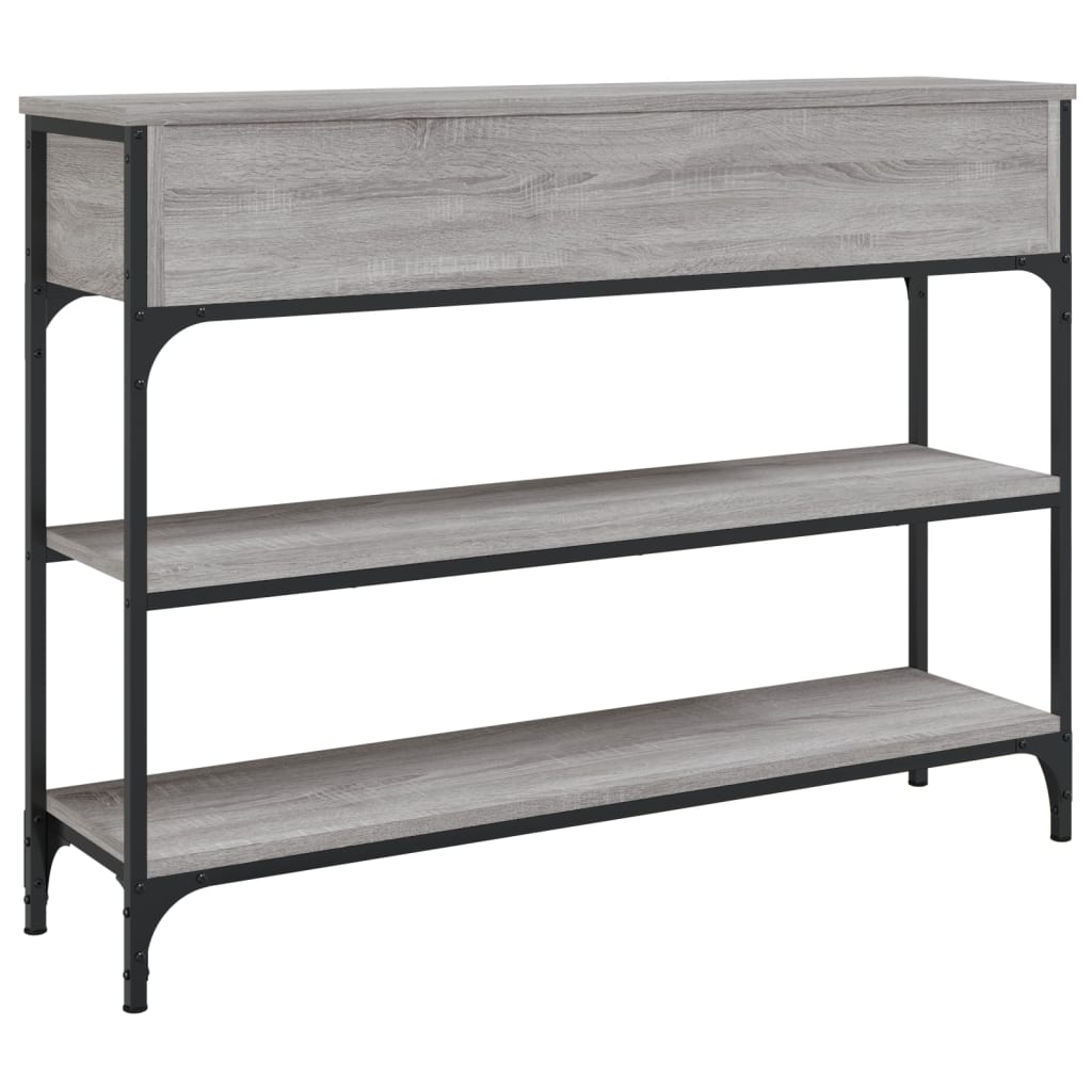 Mesa consola madera de ingeniería gris Sonoma 100x25x75 cm - Imagen 8
