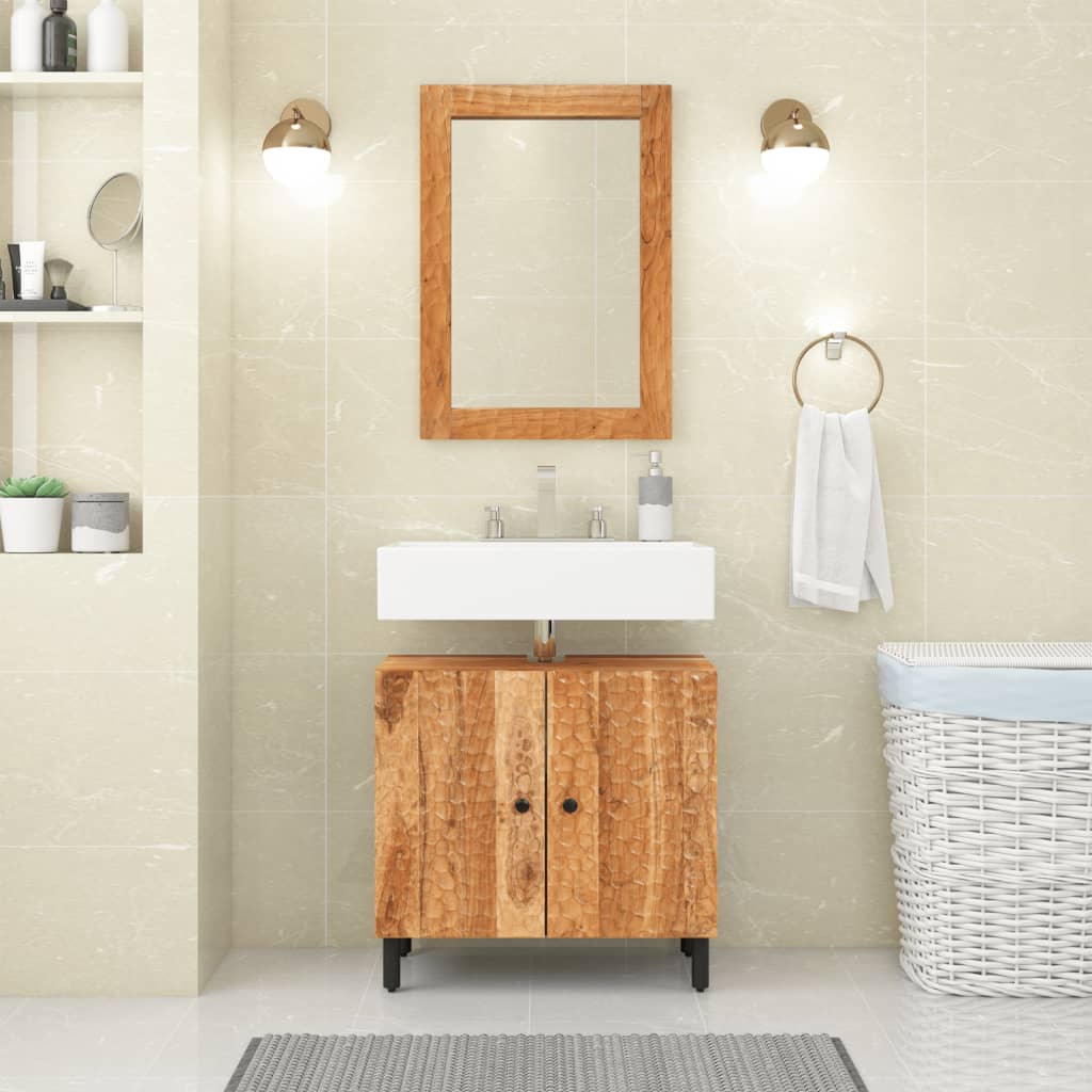 Armario de lavabo para baño madera maciza de acacia 62x33x58 cm - Imagen 3