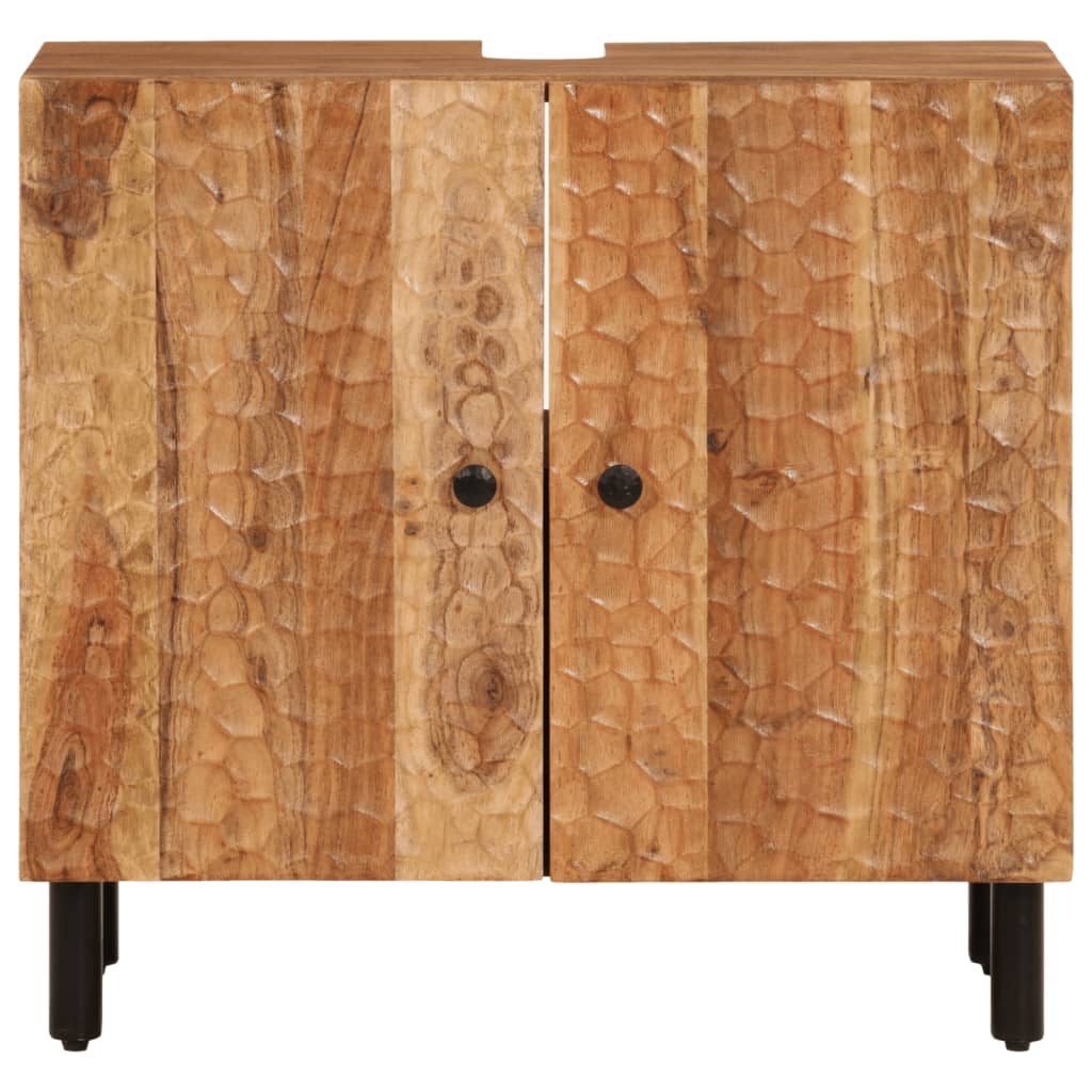 Armario de lavabo para baño madera maciza de acacia 62x33x58 cm - Imagen 5