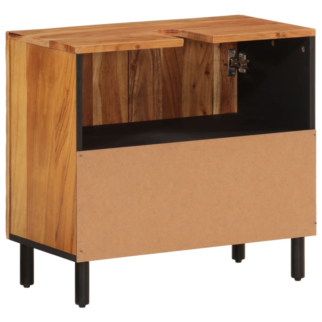 Armario de lavabo para baño madera maciza de acacia 62x33x58 cm - Imagen 7