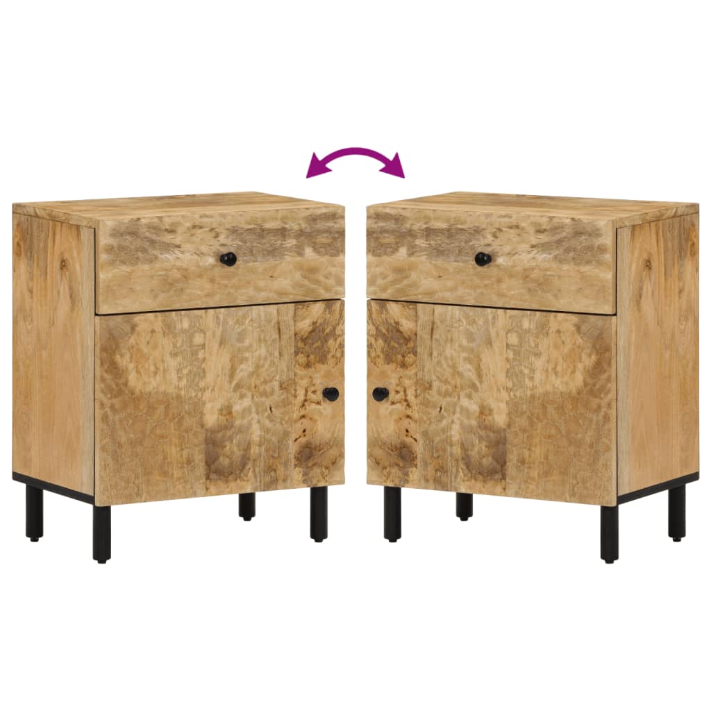 Mesita de noche madera maciza de mango 50x33x60 cm - Imagen 6
