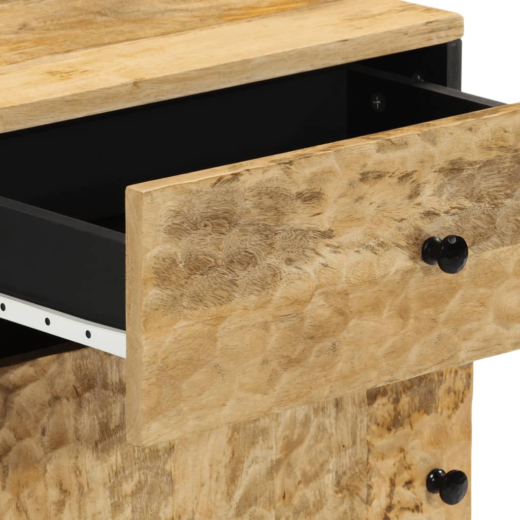 Mesita de noche madera maciza de mango 50x33x60 cm - Imagen 8