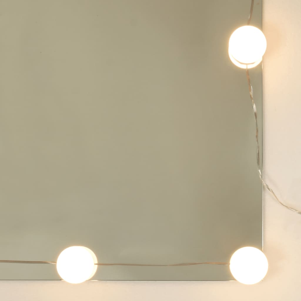 Mueble con espejo y luces LED negro 91x15x76,5 cm - Imagen 10