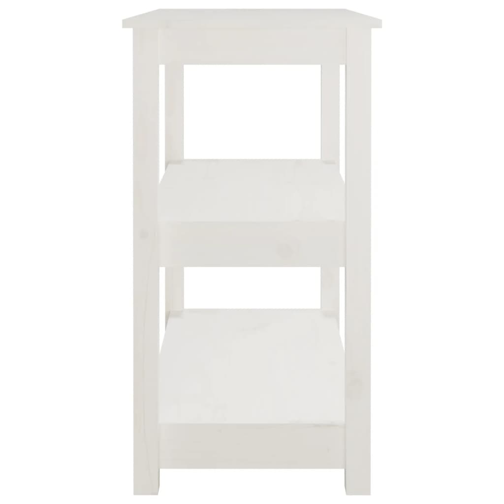 Mesa consola de madera maciza de pino blanco 80x40x74 cm - Imagen 6