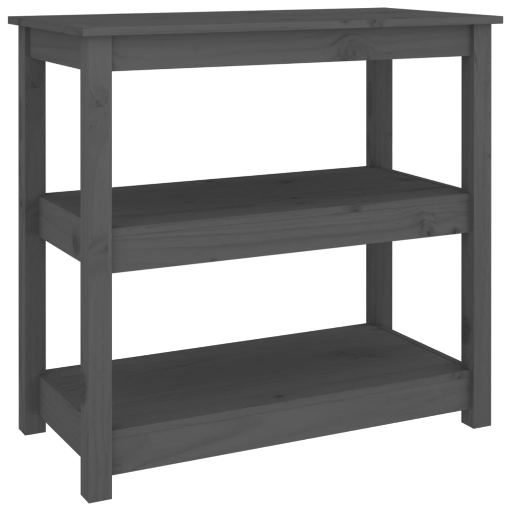Mesa consola de madera maciza de pino gris 80x40x74 cm - Imagen 2