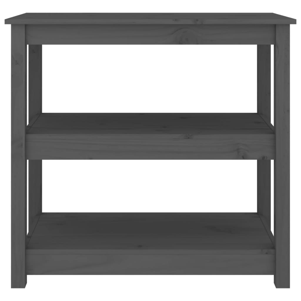 Mesa consola de madera maciza de pino gris 80x40x74 cm - Imagen 5