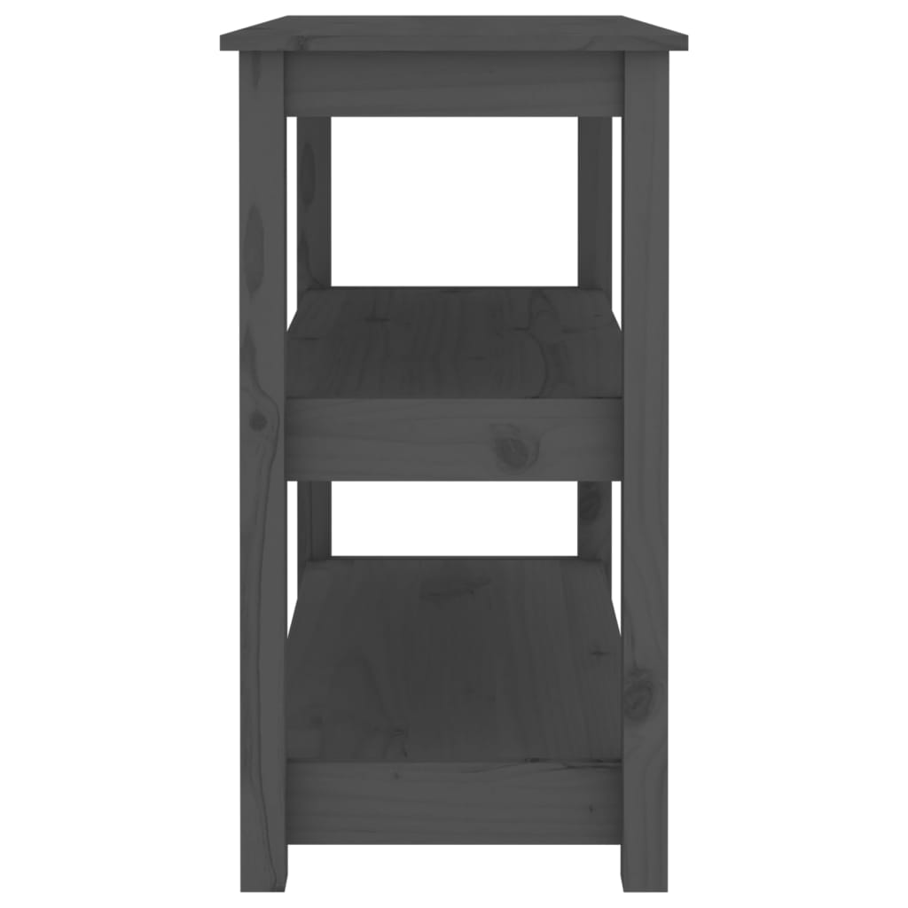 Mesa consola de madera maciza de pino gris 80x40x74 cm - Imagen 6
