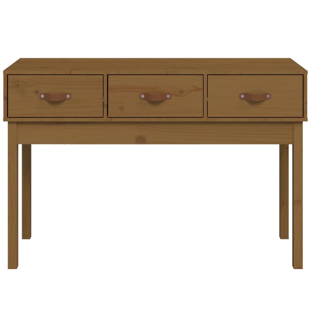 Mesa consola de madera maciza de pino marrón miel 114x40x75 cm - Imagen 3