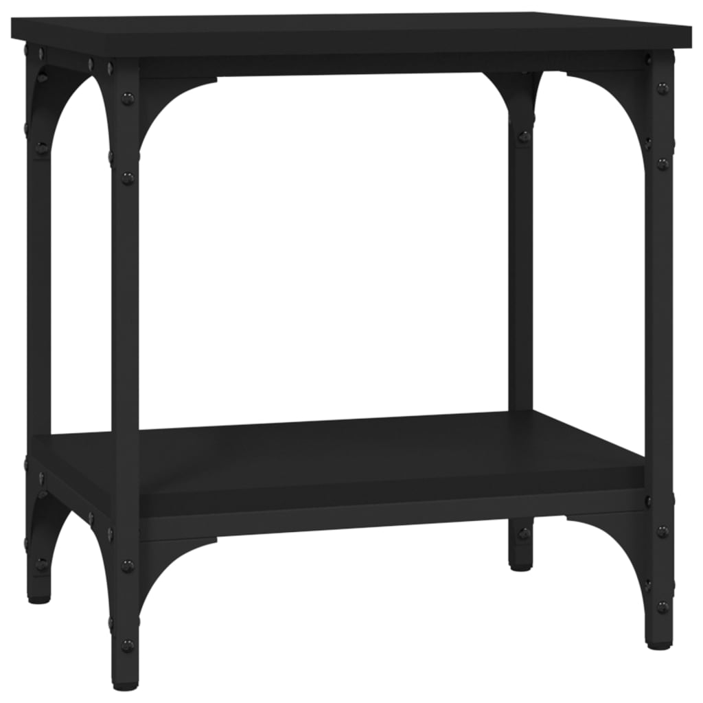 Mesa auxiliar de madera contrachapada negro 40x30x42 cm - Imagen 2
