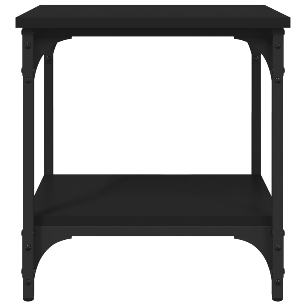 Mesa auxiliar de madera contrachapada negro 40x30x42 cm - Imagen 5