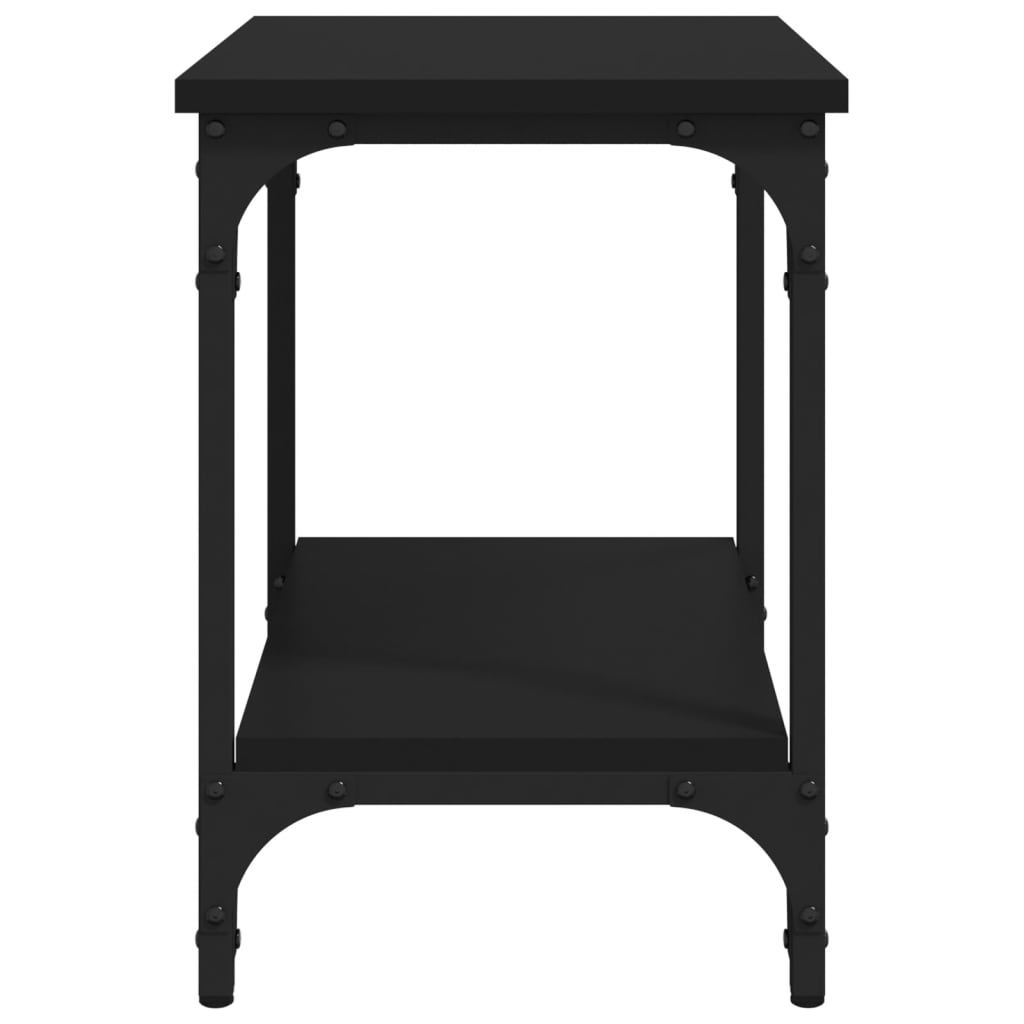 Mesa auxiliar de madera contrachapada negro 40x30x42 cm - Imagen 6