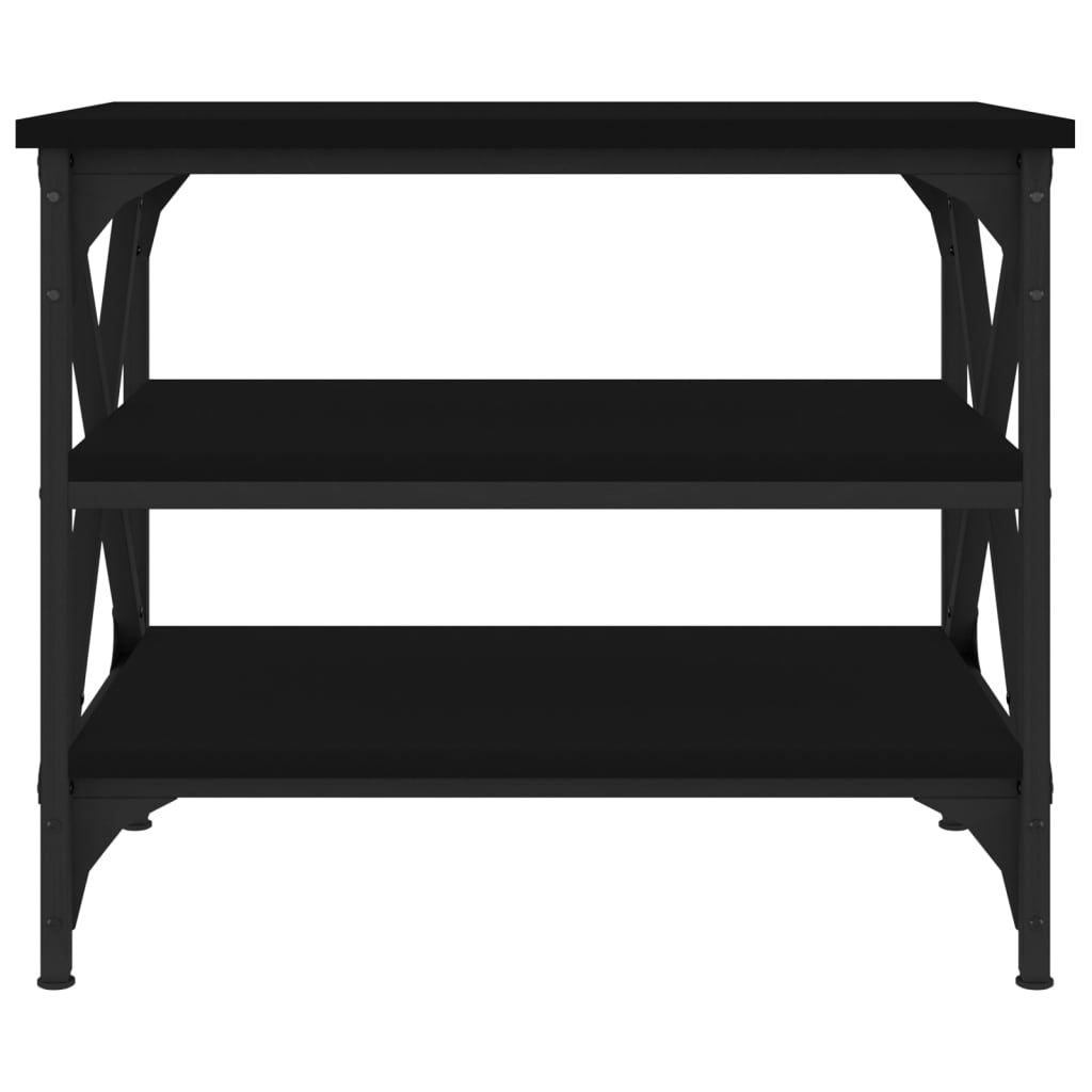 Mesa auxiliar de madera contrachapada negro 55x38x45 cm - Imagen 5