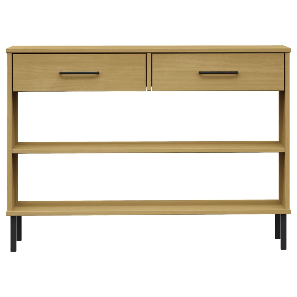 Armario consola patas de metal madera maciza pino marrón OSLO - Imagen 4