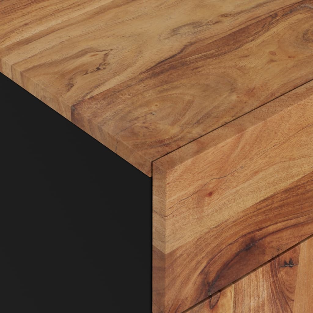 Mesita de noche madera acacia madera contrachapada 50x33x60 cm - Imagen 7