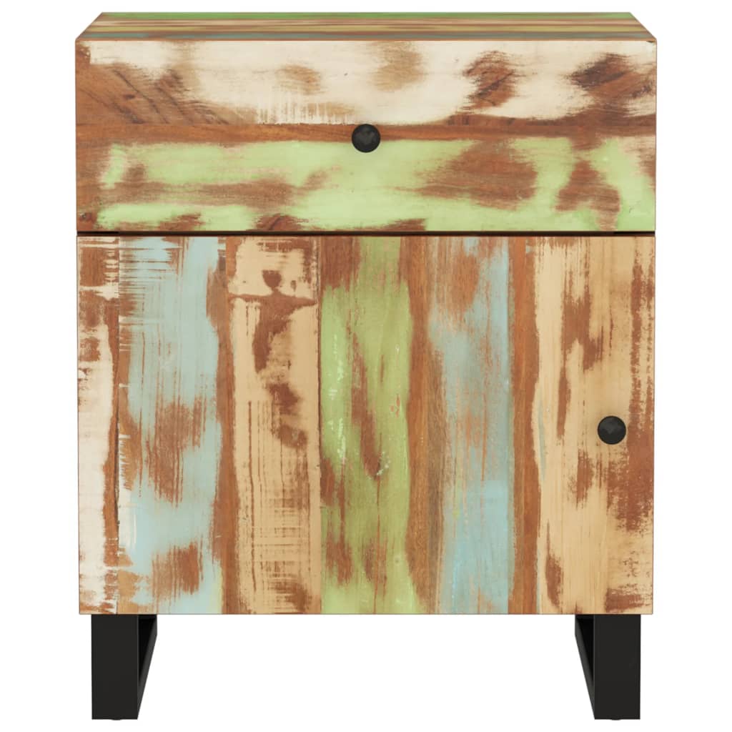 Mesita de noche madera reciclada y contrachapada 50x33x60 cm - Imagen 3