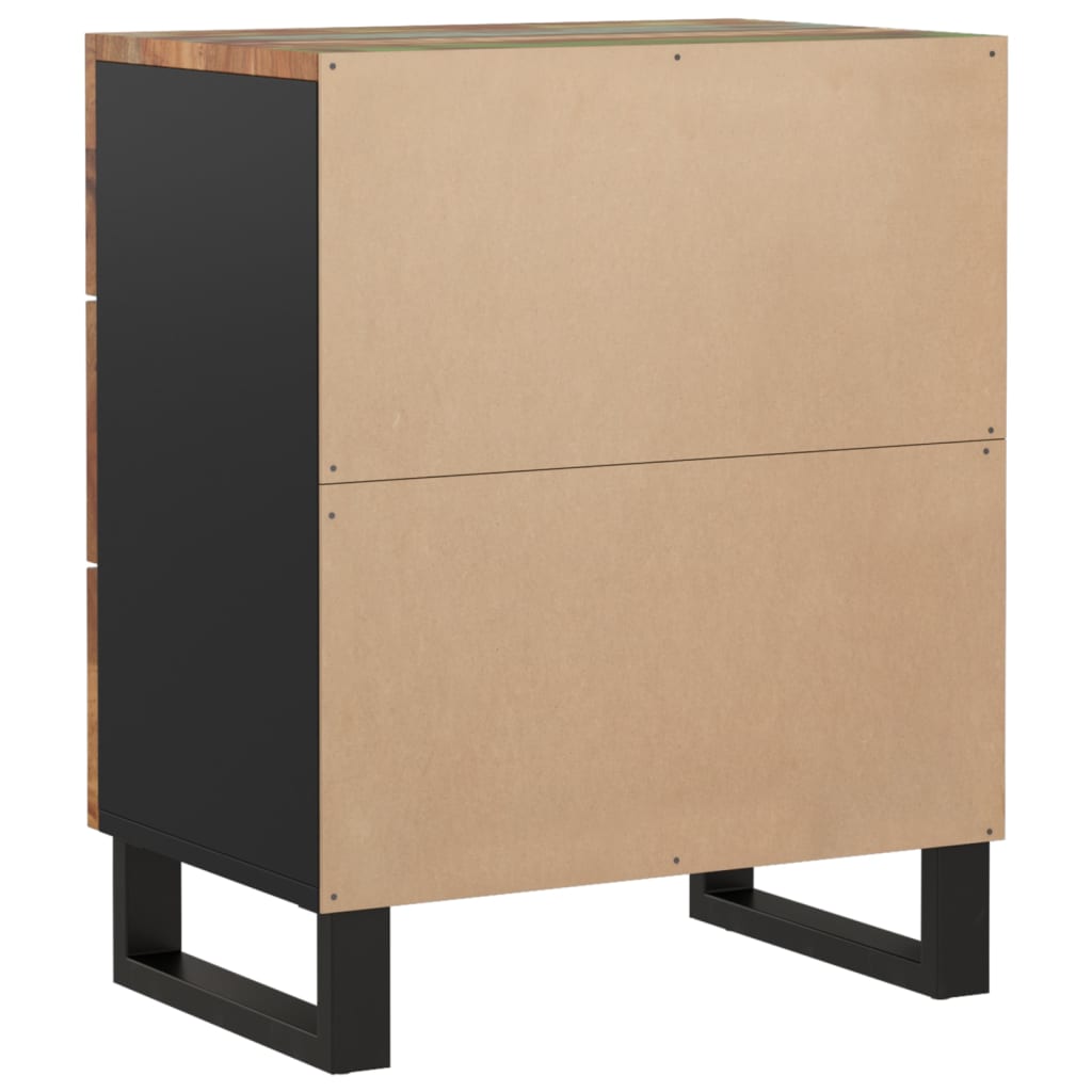 Mesita de noche madera reciclada y contrachapada 50x33x62 cm - Imagen 5