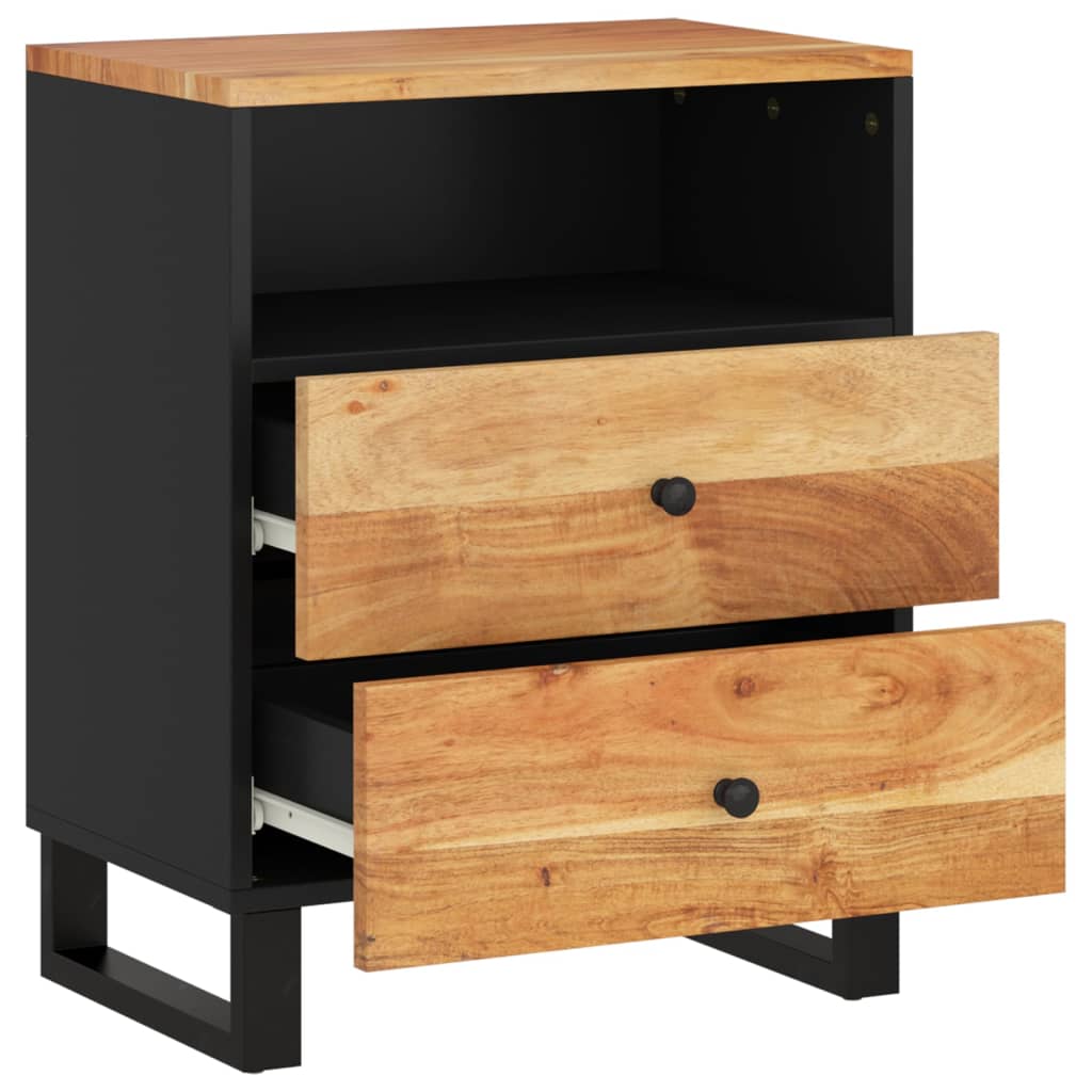 Mesita de noche madera acacia madera contrachapada 50x33x62 cm - Imagen 4