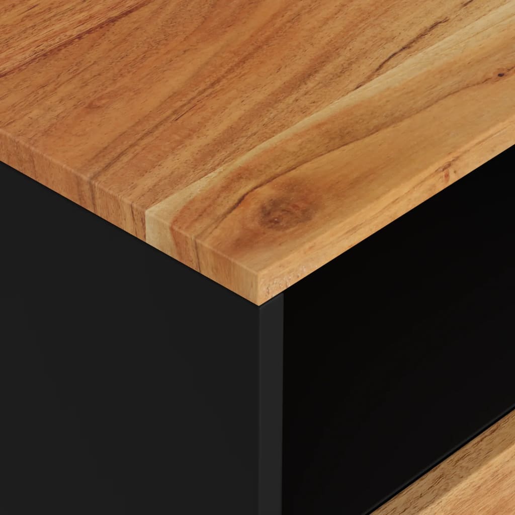 Mesita de noche madera acacia madera contrachapada 50x33x62 cm - Imagen 6