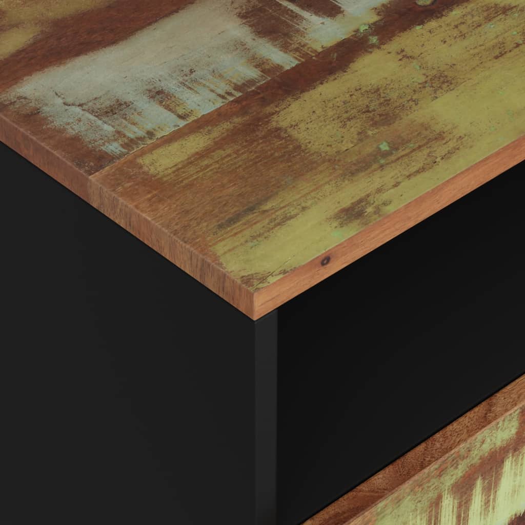 Mesita de noche madera reciclada y contrachapada 50x33x62 cm - Imagen 6