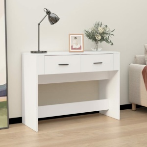 Mesa consola de madera contrachapada blanco 100x39x75 cm