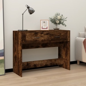 Mesa consola madera contrachapada roble ahumado 100x39x75 cm