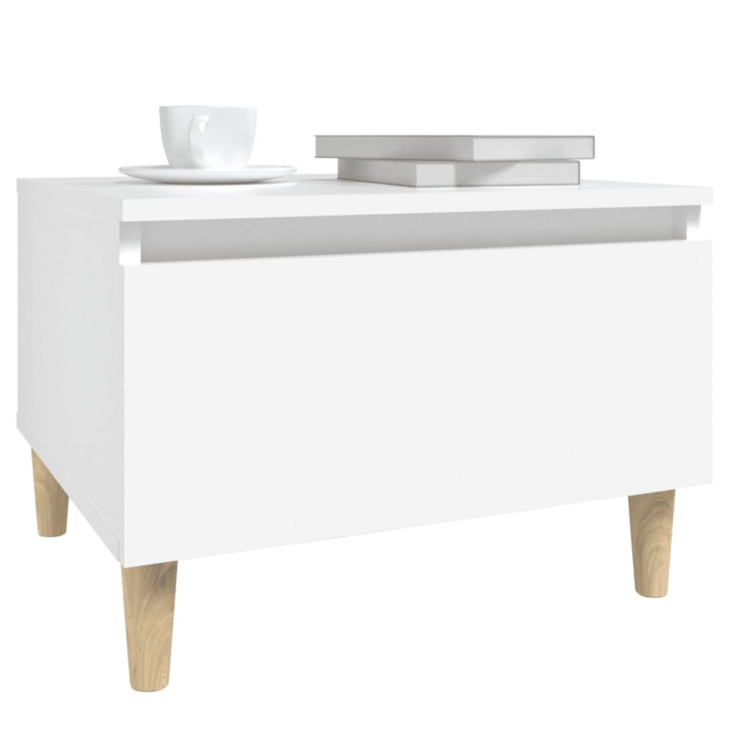 Mesas auxiliares 2 uds madera contrachapada blanco 50x46x35 cm - Imagen 5