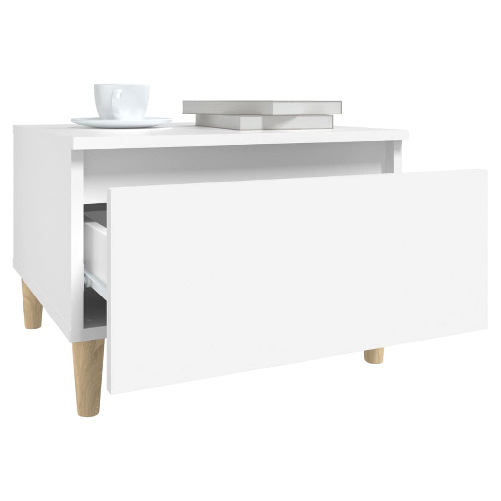 Mesas auxiliares 2 uds madera contrachapada blanco 50x46x35 cm - Imagen 6