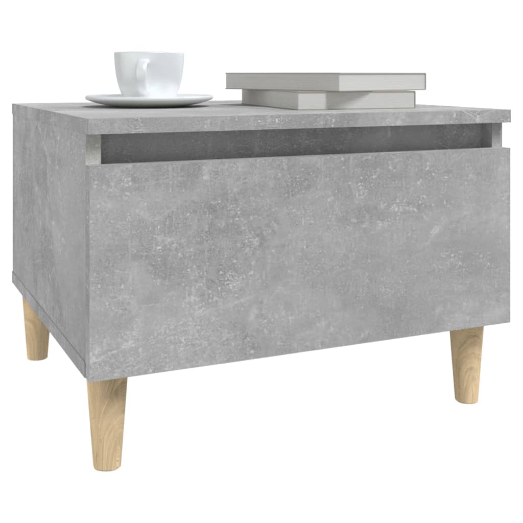 Mesa auxiliar de madera contrachapada gris hormigón 50x46x35 cm - Imagen 4