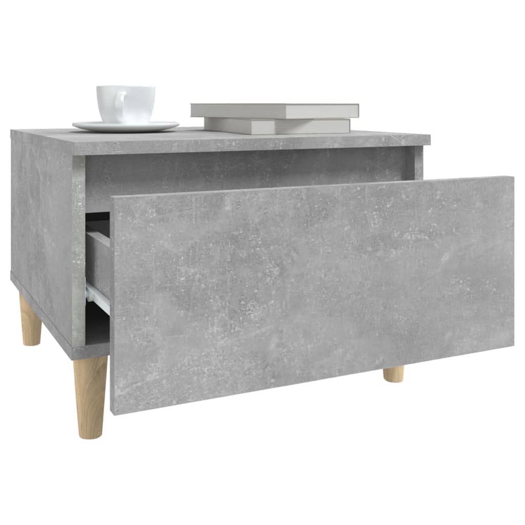 Mesa auxiliar de madera contrachapada gris hormigón 50x46x35 cm - Imagen 5