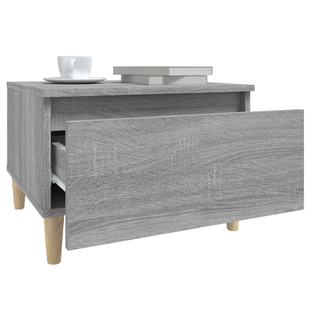 Mesa auxiliar madera contrachapada gris Sonoma 50x46x35 cm - Imagen 5