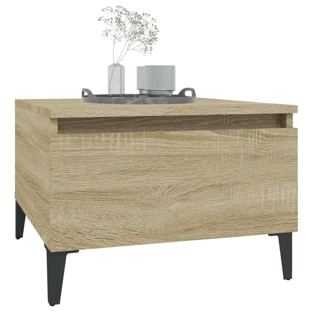 Mesa auxiliar madera contrachapada roble Sonoma 50x46x35 cm - Imagen 4