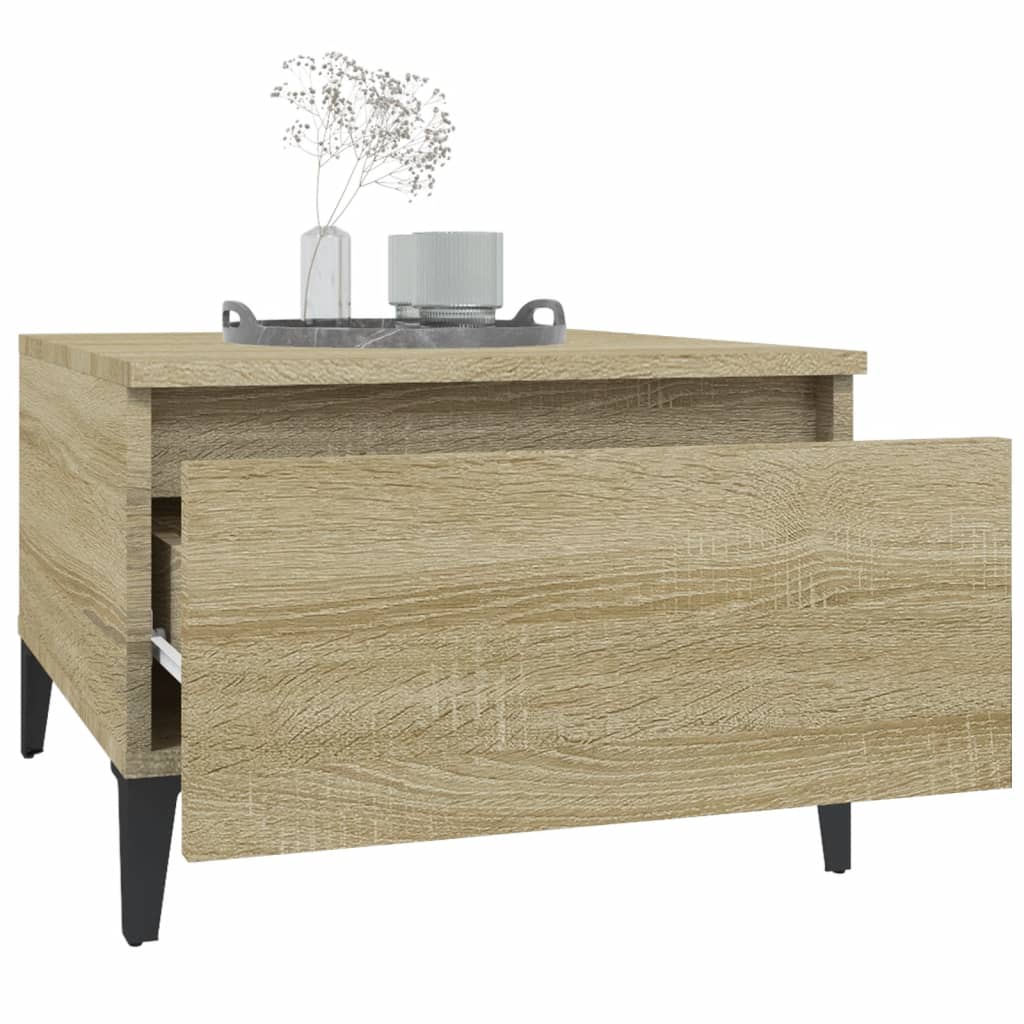 Mesa auxiliar madera contrachapada roble Sonoma 50x46x35 cm - Imagen 5