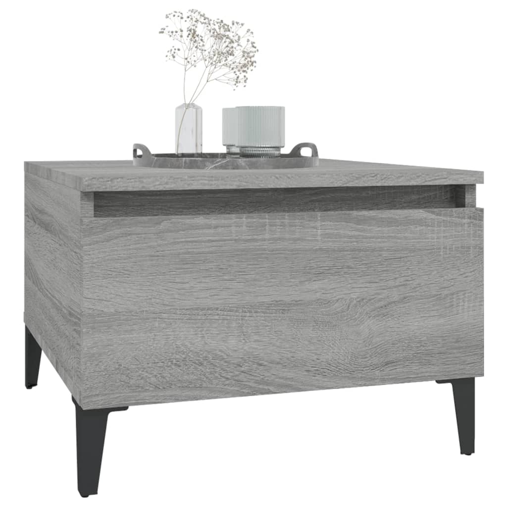 Mesas auxiliares 2 uds contrachapada gris Sonoma 50x46x35 cm - Imagen 4