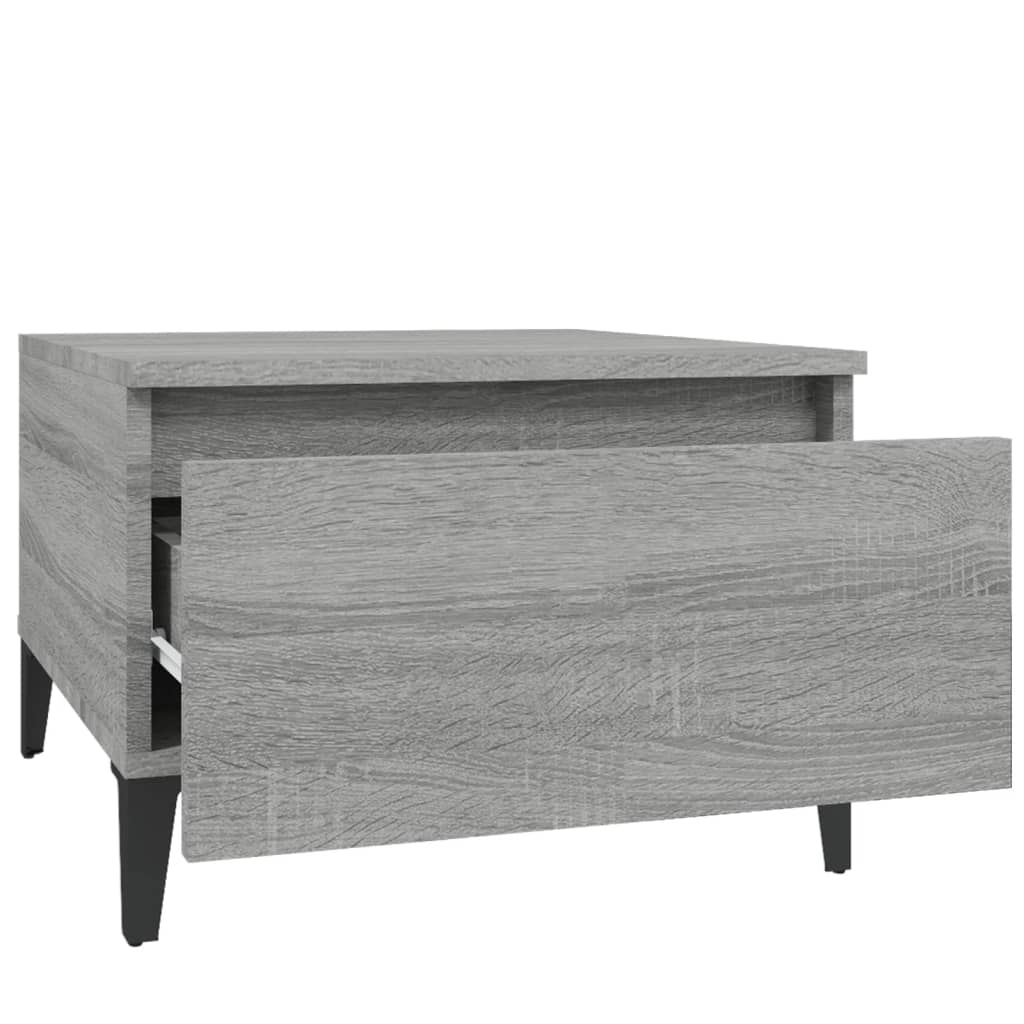Mesas auxiliares 2 uds contrachapada gris Sonoma 50x46x35 cm - Imagen 8