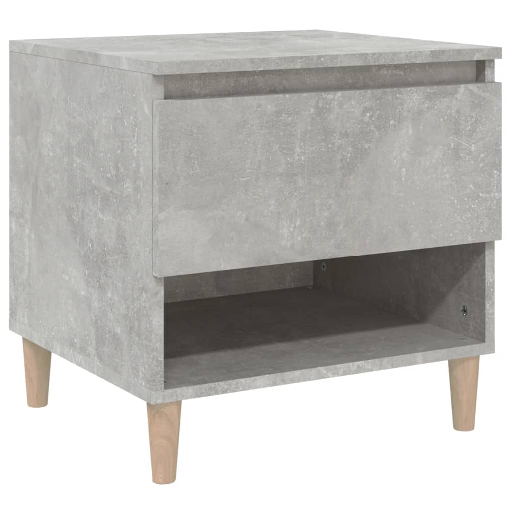 Mesita de noche madera contrachapada gris hormigón 50x46x50 cm - Imagen 2