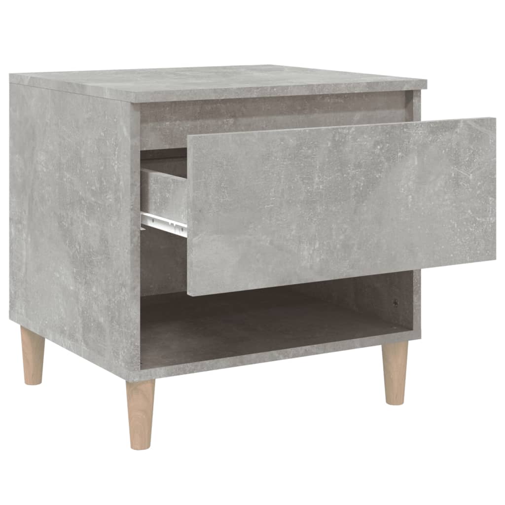 Mesita de noche madera contrachapada gris hormigón 50x46x50 cm - Imagen 7