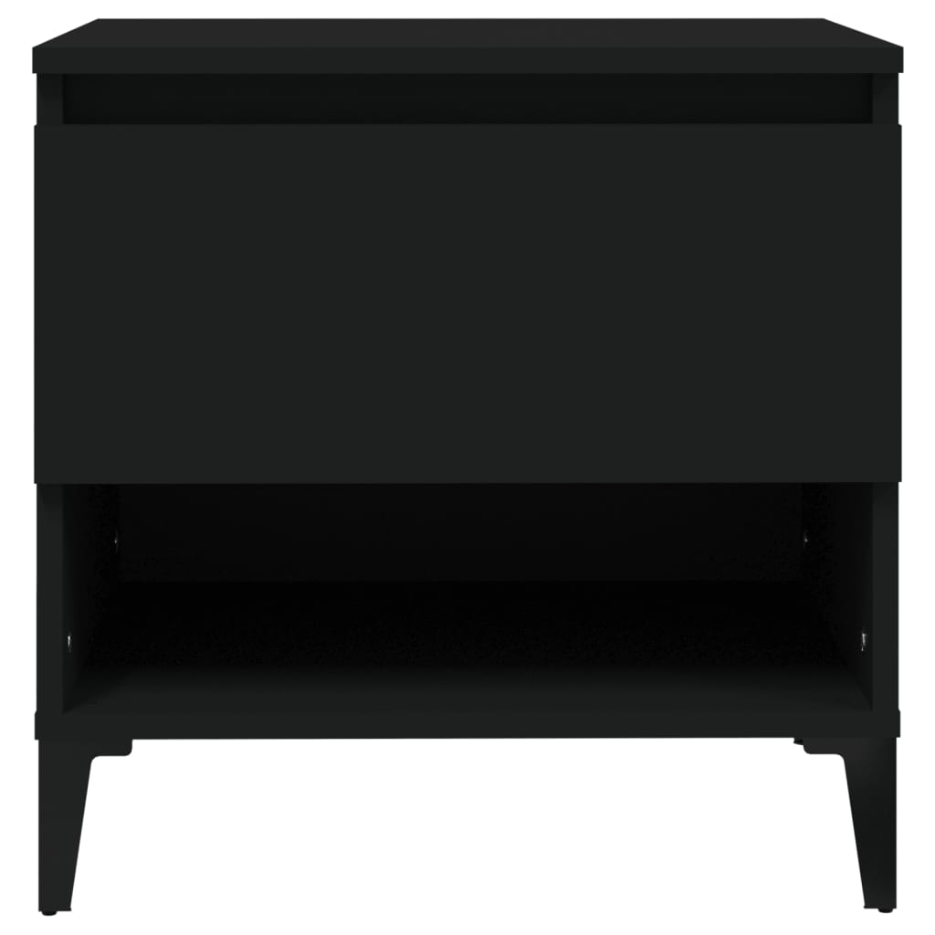 Mesa auxiliar madera contrachapada negro 50x46x50 cm - Imagen 6