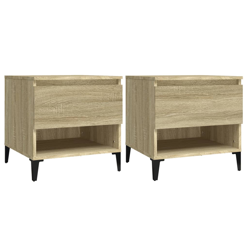 Mesas auxiliares 2 uds madera roble Sonoma 50x46x50 cm - Imagen 2