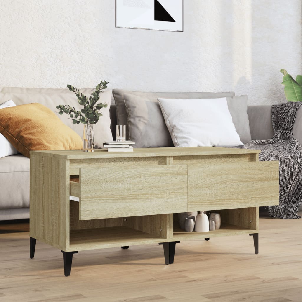 Mesas auxiliares 2 uds madera roble Sonoma 50x46x50 cm - Imagen 3